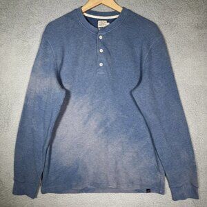 Faherty Shirt Mens Large L Blue Henley Button Front Long Sleeve Casual